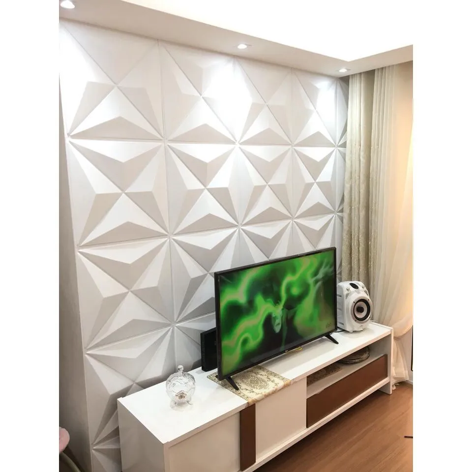 Parede 3D Diamante Branca